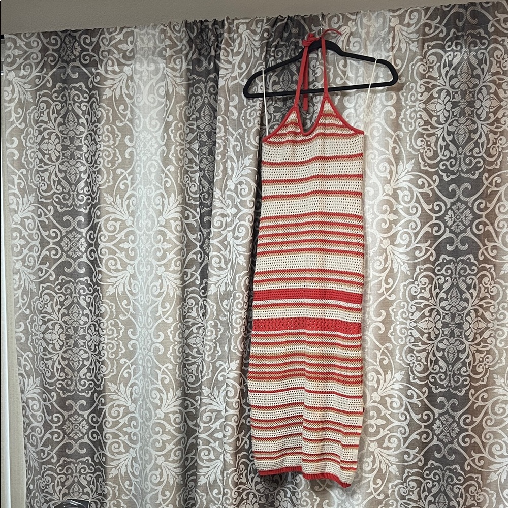 Knit Striped Halter Dress